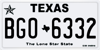 TX license plate BGO6332