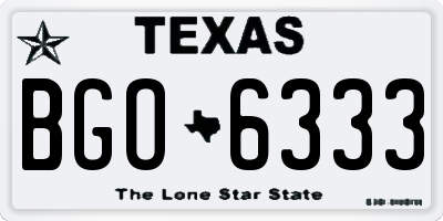 TX license plate BGO6333