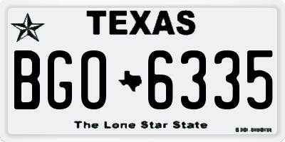 TX license plate BGO6335