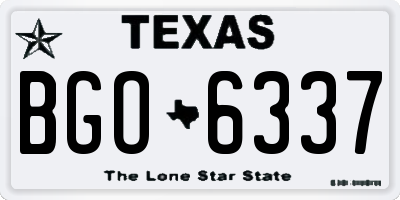 TX license plate BGO6337