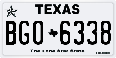 TX license plate BGO6338
