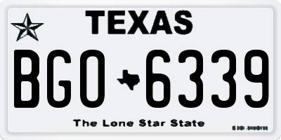 TX license plate BGO6339
