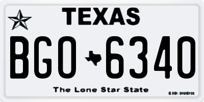 TX license plate BGO6340