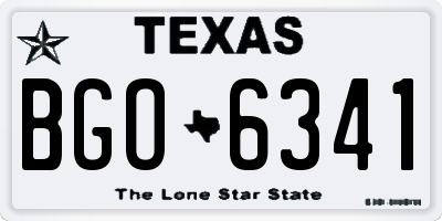 TX license plate BGO6341