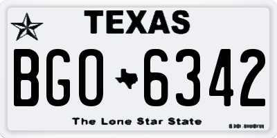 TX license plate BGO6342
