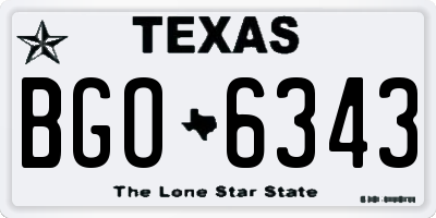 TX license plate BGO6343
