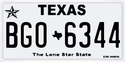 TX license plate BGO6344