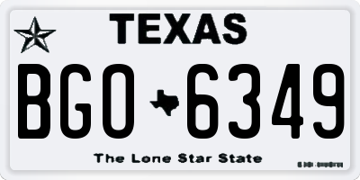 TX license plate BGO6349