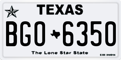 TX license plate BGO6350