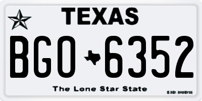 TX license plate BGO6352
