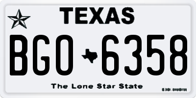 TX license plate BGO6358