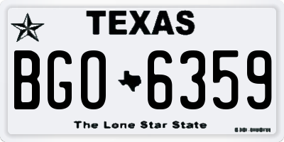 TX license plate BGO6359