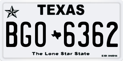 TX license plate BGO6362