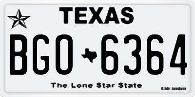 TX license plate BGO6364