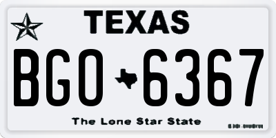 TX license plate BGO6367