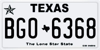 TX license plate BGO6368