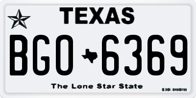 TX license plate BGO6369