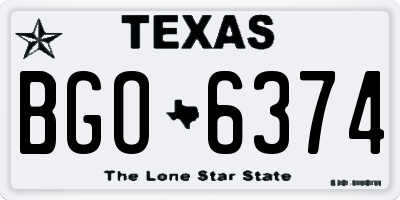 TX license plate BGO6374