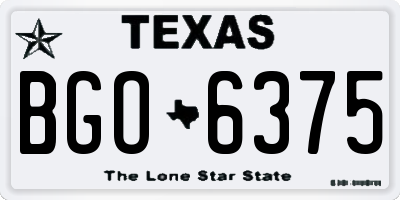 TX license plate BGO6375