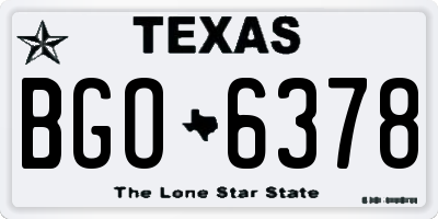 TX license plate BGO6378
