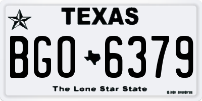 TX license plate BGO6379