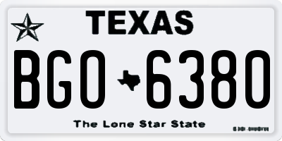 TX license plate BGO6380