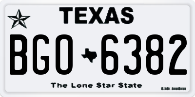 TX license plate BGO6382