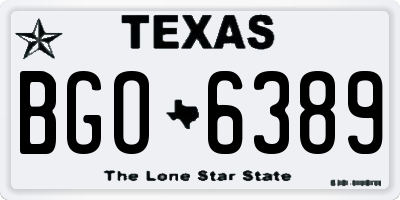 TX license plate BGO6389