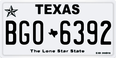 TX license plate BGO6392
