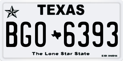 TX license plate BGO6393