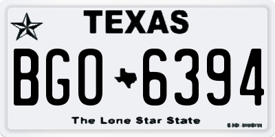 TX license plate BGO6394