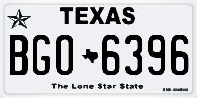 TX license plate BGO6396