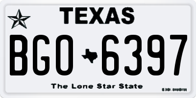 TX license plate BGO6397