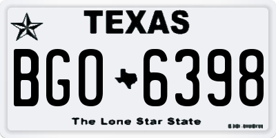 TX license plate BGO6398