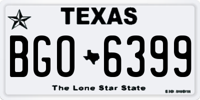 TX license plate BGO6399
