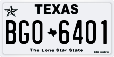 TX license plate BGO6401