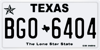 TX license plate BGO6404