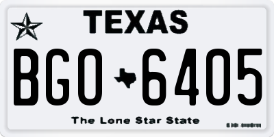 TX license plate BGO6405