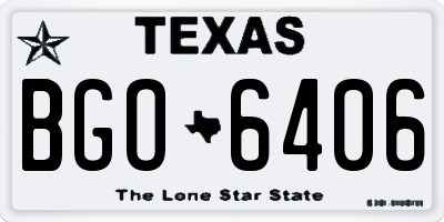 TX license plate BGO6406