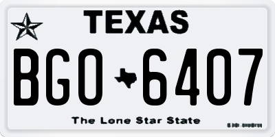TX license plate BGO6407