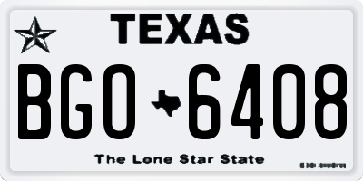 TX license plate BGO6408