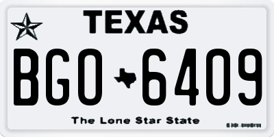 TX license plate BGO6409