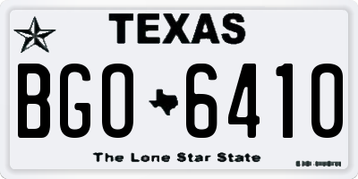 TX license plate BGO6410