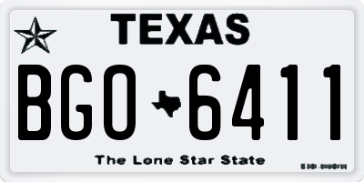 TX license plate BGO6411