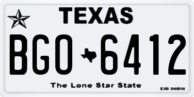 TX license plate BGO6412