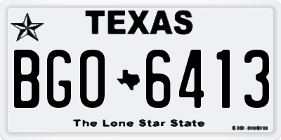 TX license plate BGO6413