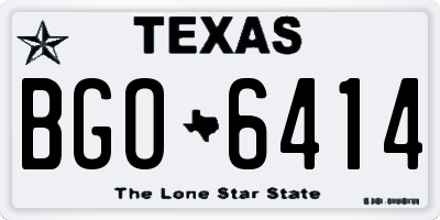 TX license plate BGO6414