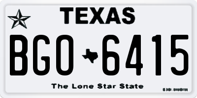 TX license plate BGO6415