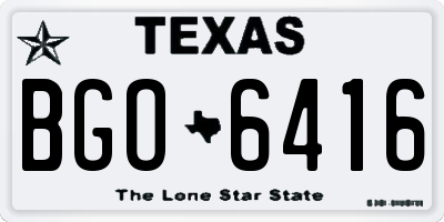 TX license plate BGO6416