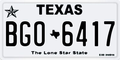 TX license plate BGO6417